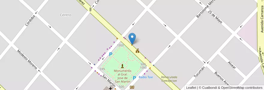 Mapa de ubicacion de Pizza & Café en アルゼンチン, コルドバ州, Departamento General San Martín, Pedanía Villa Nueva, Municipio De Villa Nueva, Villa Nueva.