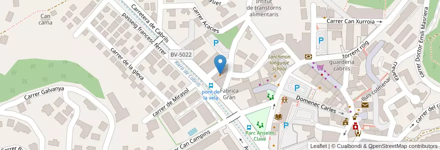 Mapa de ubicacion de pizza carpi en Espagne, Catalogne, Barcelone, Maresme, Cabrils.