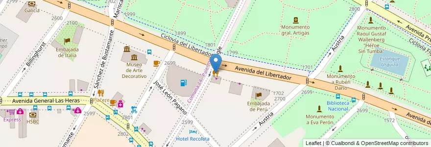 Mapa de ubicacion de Pizza Cero, Recoleta en アルゼンチン, Ciudad Autónoma De Buenos Aires, Comuna 2, ブエノスアイレス.