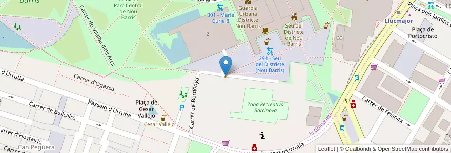 Mapa de ubicacion de Pizza CityBcn en 스페인, Catalunya, Barcelona, Barcelonès, 바르셀로나.
