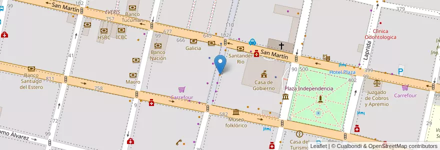 Mapa de ubicacion de Pizza en Cono en 아르헨티나, Tucumán, San Miguel De Tucumán, Departamento Capital, San Miguel De Tucumán.