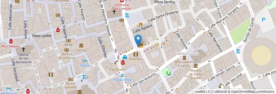 Mapa de ubicacion de Pizza Express en スペイン, ムルシア州, ムルシア州, Área Metropolitana De Murcia, Murcia.