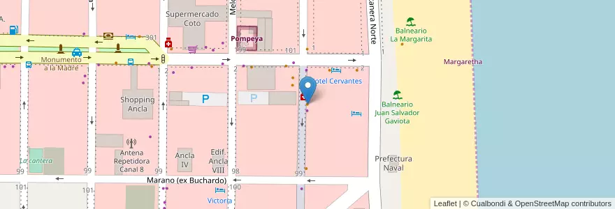 Mapa de ubicacion de Pizza Free en 阿根廷, Mar De Ajó.