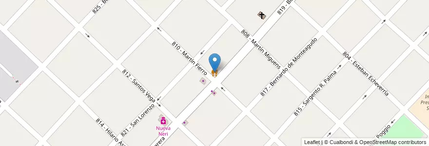 Mapa de ubicacion de Pizza Garden en アルゼンチン, ブエノスアイレス州, Partido De Tres De Febrero, Villa Bosch.