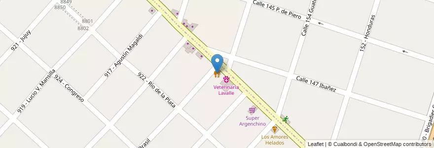 Mapa de ubicacion de Pizza Garden en Аргентина, Буэнос-Айрес, Partido De General San Martín.