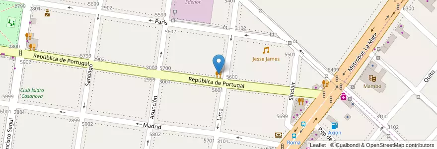 Mapa de ubicacion de Pizza Hanoy en Argentina, Buenos Aires, Partido De La Matanza, Isidro Casanova.