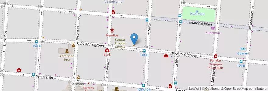 Mapa de ubicacion de Pizza Hot en Argentina, Corrientes, Departamento Capital, Corrientes, Corrientes.
