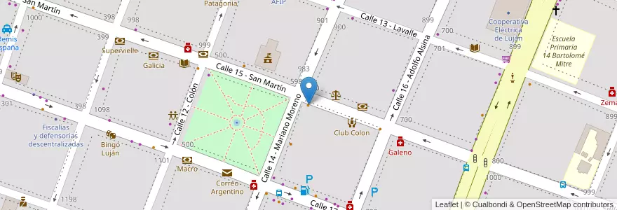 Mapa de ubicacion de Pizza Hot en Argentina, Buenos Aires, Partido De Luján.