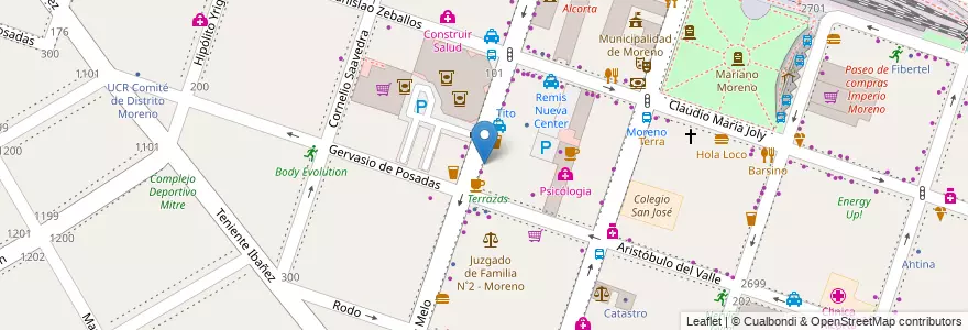 Mapa de ubicacion de Pizza Hot en Argentina, Buenos Aires, Partido De Moreno, Moreno.