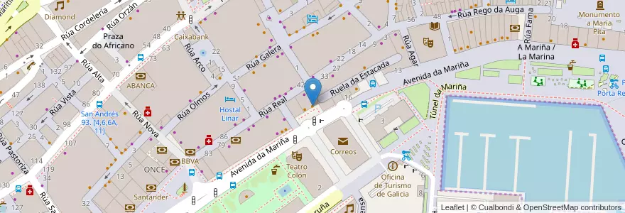 Mapa de ubicacion de Pizza House en スペイン, ガリシア州, A Coruña, A Coruña, A Coruña.
