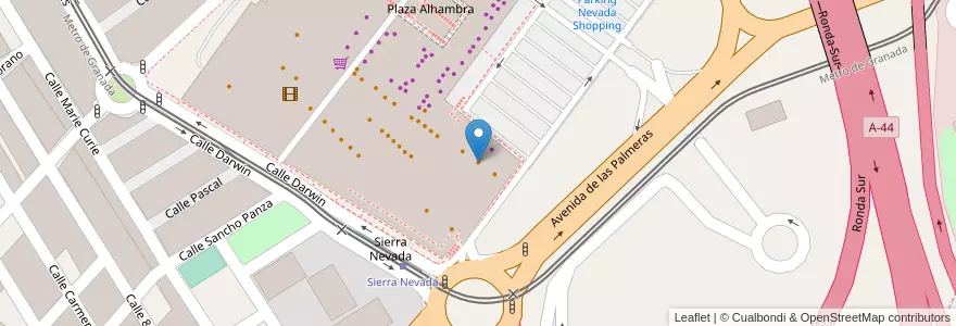 Mapa de ubicacion de Pizza Hut en Spanje, Andalusië, Granada, Comarca De La Vega De Granada, Armilla.
