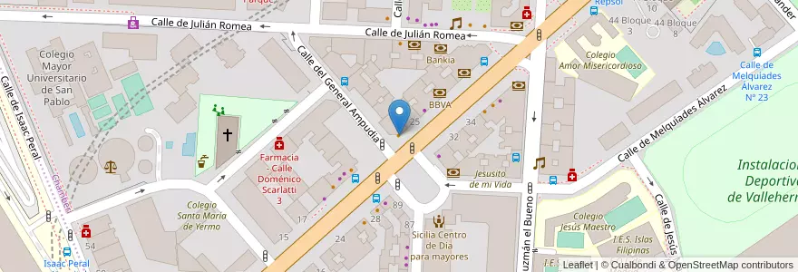 Mapa de ubicacion de Pizza Jardín en Испания, Мадрид, Мадрид, Área Metropolitana De Madrid Y Corredor Del Henares, Мадрид.