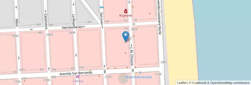 Mapa de ubicacion de Pizza La Jirafita en الأرجنتين, San Bernardo Del Tuyú.