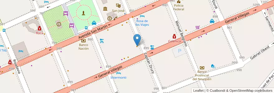 Mapa de ubicacion de Pizza La Nonna en Arjantin, Şili, Neuquén, Departamento Lácar, Municipio De San Martín De Los Andes, San Martín De Los Andes.