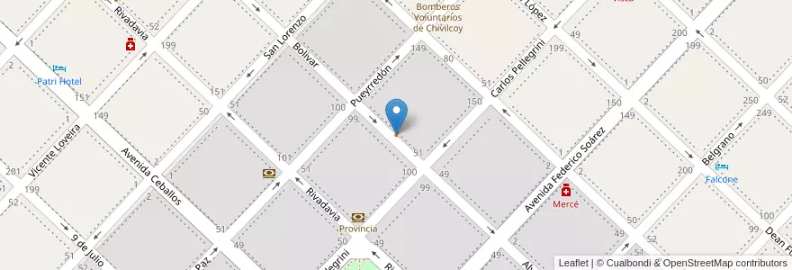 Mapa de ubicacion de Pizza Libre en Arjantin, Buenos Aires, Partido De Chivilcoy, Chivilcoy.