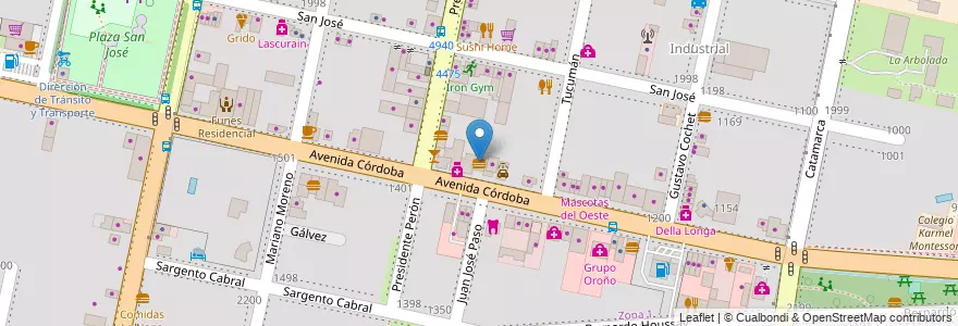 Mapa de ubicacion de Pizza Mamá en الأرجنتين, سانتا في, Departamento Rosario, Municipio De Funes, Funes.