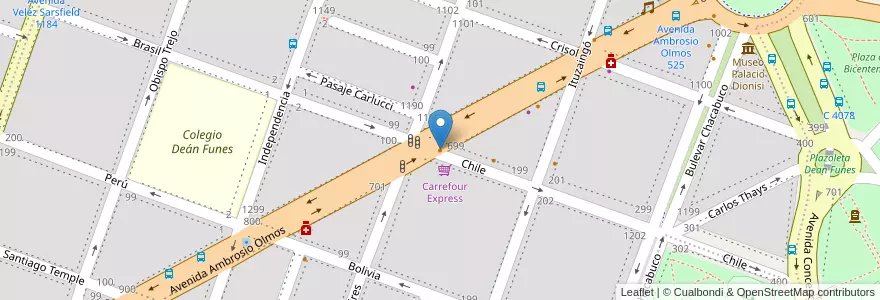 Mapa de ubicacion de Pizza Margarita en 아르헨티나, Córdoba, Departamento Capital, Pedanía Capital, Córdoba, Municipio De Córdoba.