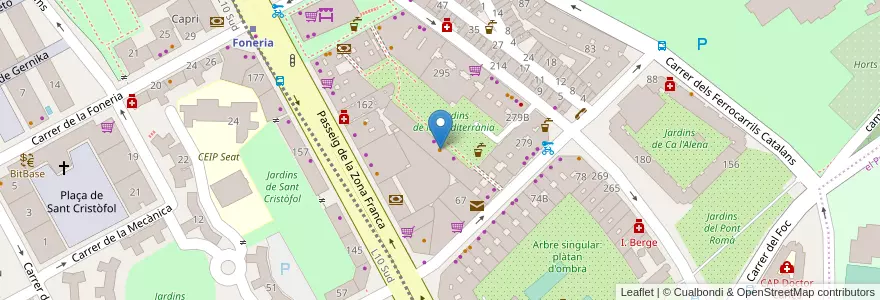 Mapa de ubicacion de Pizza Marina en إسبانيا, كتالونيا, برشلونة, بارسلونس, Barcelona.