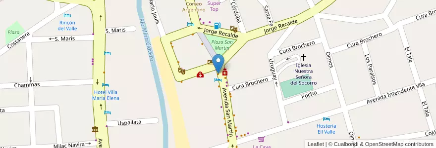 Mapa de ubicacion de Pizza Matías en الأرجنتين, Córdoba, Departamento San Alberto, Pedanía Tránsito, Mina Clavero, Municipio De Mina Clavero.