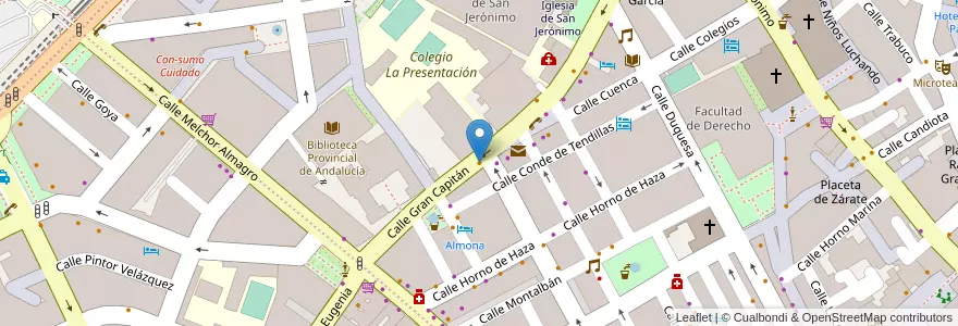 Mapa de ubicacion de Pizza Metro en إسبانيا, أندلوسيا, غرناطة, Comarca De La Vega De Granada, Granada.