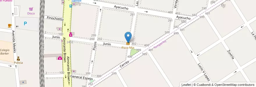 Mapa de ubicacion de Pizza Mia en Argentinien, Provinz Buenos Aires, Partido De Lomas De Zamora.