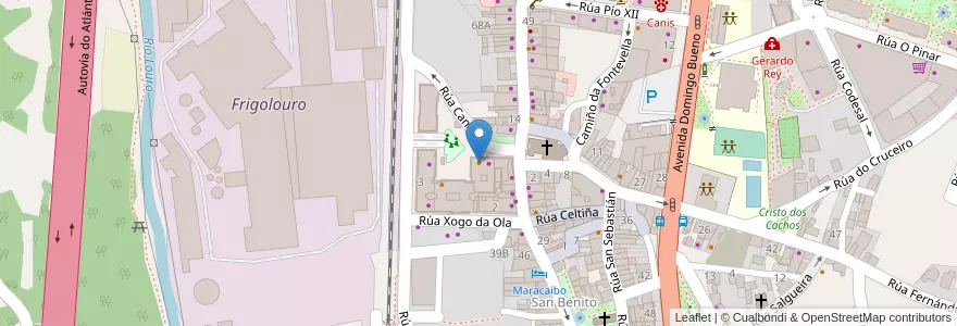 Mapa de ubicacion de Pizza Móvil en Espagne, Galice, Pontevedra, Vigo, O Porriño.