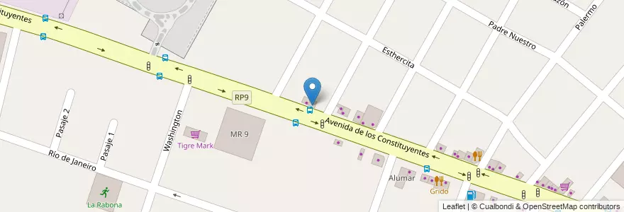 Mapa de ubicacion de Pizza Nostea en 阿根廷, 布宜诺斯艾利斯省, Partido De Tigre, General Pacheco.