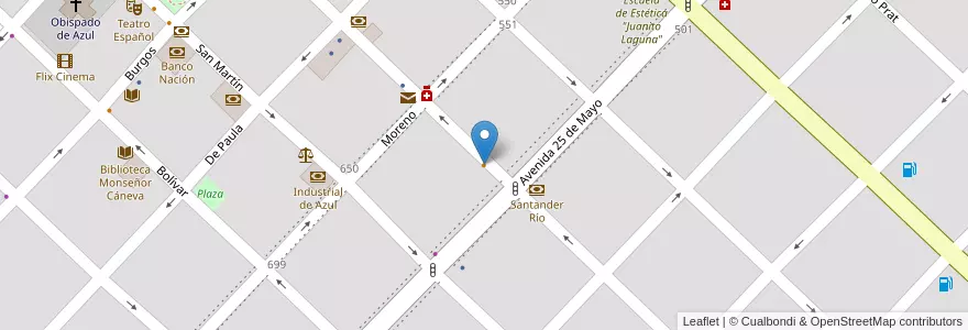 Mapa de ubicacion de Pizza Palas en الأرجنتين, بوينس آيرس, Partido De Azul.