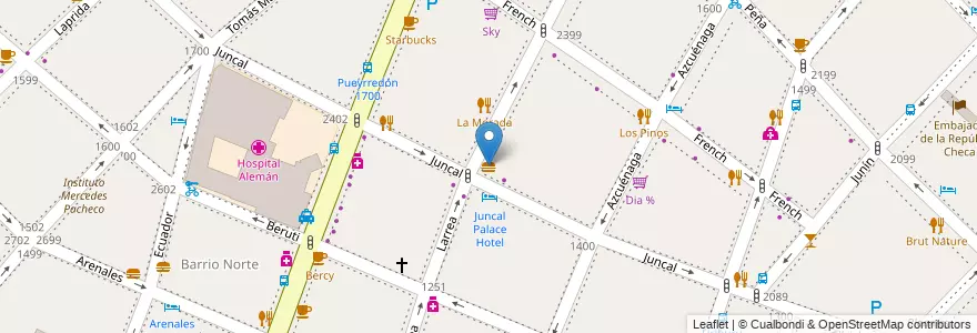Mapa de ubicacion de Pizza Party, Recoleta en الأرجنتين, Ciudad Autónoma De Buenos Aires, Comuna 2, Buenos Aires.