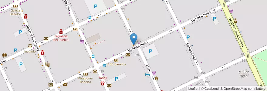Mapa de ubicacion de Pizza Pizuela en Argentinië, Buenos Aires, Partido De Tandil, Tandil.