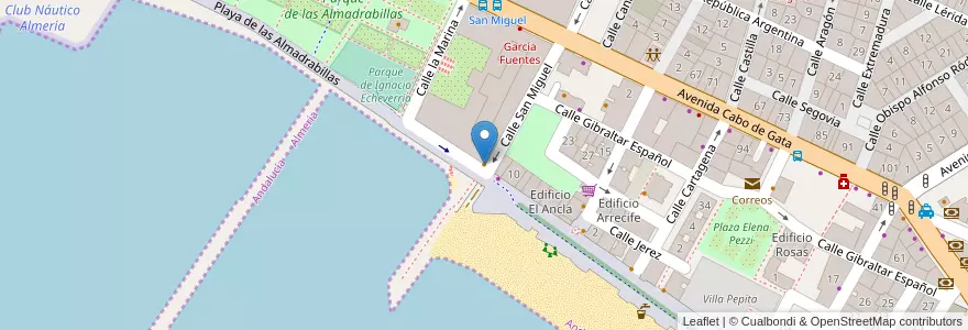 Mapa de ubicacion de Pizza Pizza en İspanya, Andalucía, Almería, Almería.