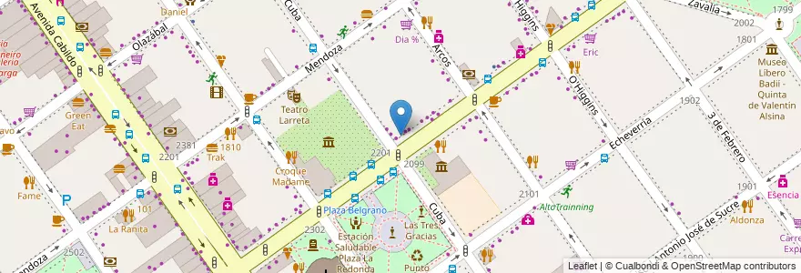 Mapa de ubicacion de Pizza + Pizza, Belgrano en アルゼンチン, Ciudad Autónoma De Buenos Aires, ブエノスアイレス, Comuna 13.