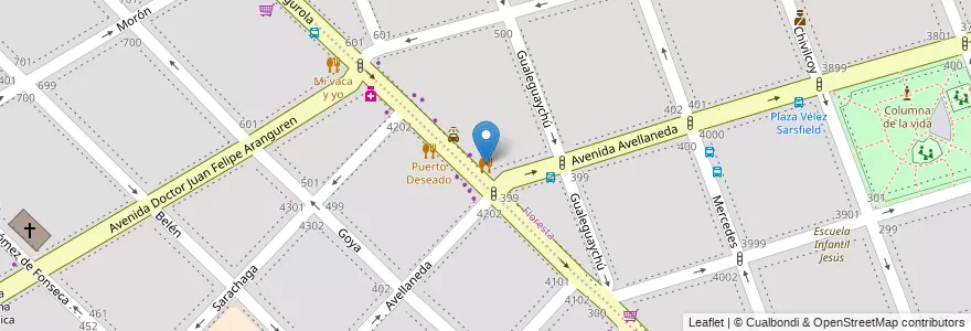 Mapa de ubicacion de Pizza Pizza, Floresta en 아르헨티나, Ciudad Autónoma De Buenos Aires, 부에노스아이레스, Comuna 10.