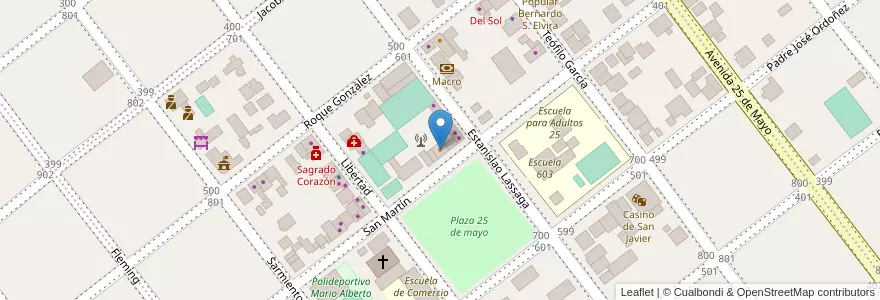 Mapa de ubicacion de Pizza Plaza en Arjantin, Misiones, Departamento San Javier, Municipio De San Javier.