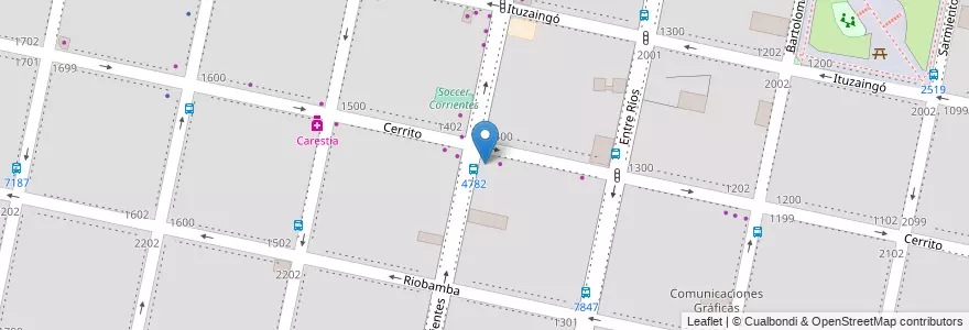 Mapa de ubicacion de Pizza Pronta en 아르헨티나, Santa Fe, Departamento Rosario, Municipio De Rosario, 로사리오.
