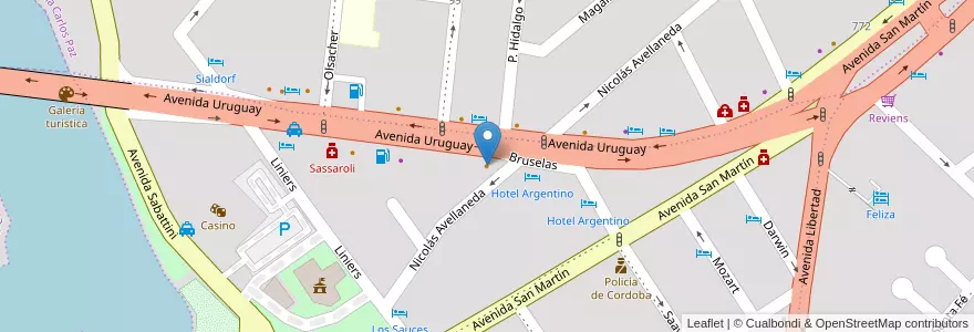 Mapa de ubicacion de Pizza Ranch en Argentina, Córdoba, Departamento Punilla, Pedanía San Roque, Municipio De Villa Carlos Paz, Villa Carlos Paz.