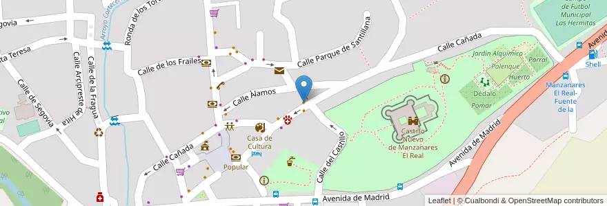 Mapa de ubicacion de Pizza Real en İspanya, Comunidad De Madrid, Comunidad De Madrid, Cuenca Alta Del Manzanares, Manzanares El Real.