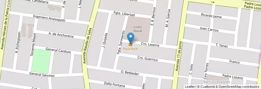 Mapa de ubicacion de Pizza Rock en Argentina, Salta, Capital, Municipio De Salta, Salta.
