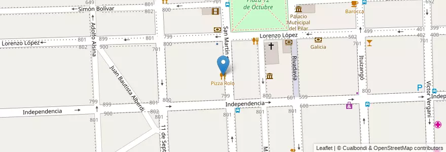 Mapa de ubicacion de Pizza Rolo en Argentina, Buenos Aires, Partido Del Pilar, Pilar.