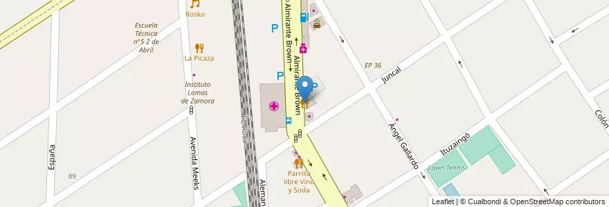 Mapa de ubicacion de Pizza Roma en Argentina, Buenos Aires, Partido De Lomas De Zamora, Temperley.