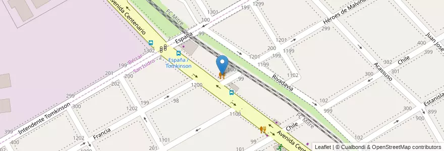 Mapa de ubicacion de Pizza Rossy en Arjantin, Buenos Aires, Partido De San Isidro, San Isidro.