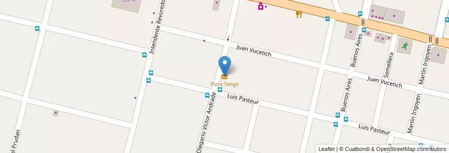 Mapa de ubicacion de Pizza Tango en 아르헨티나, 부에노스아이레스주, Partido De Morón, Castelar.
