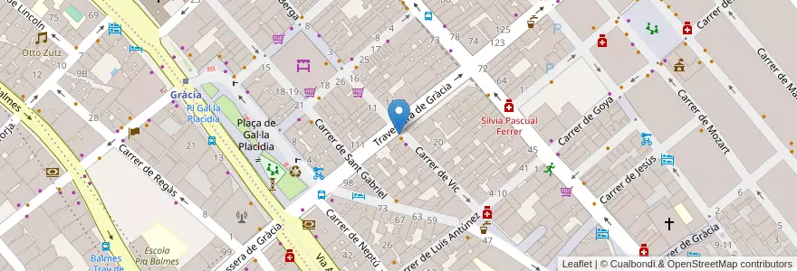 Mapa de ubicacion de Pizza Tu Corte en 스페인, Catalunya, Barcelona, Barcelonès, 바르셀로나.