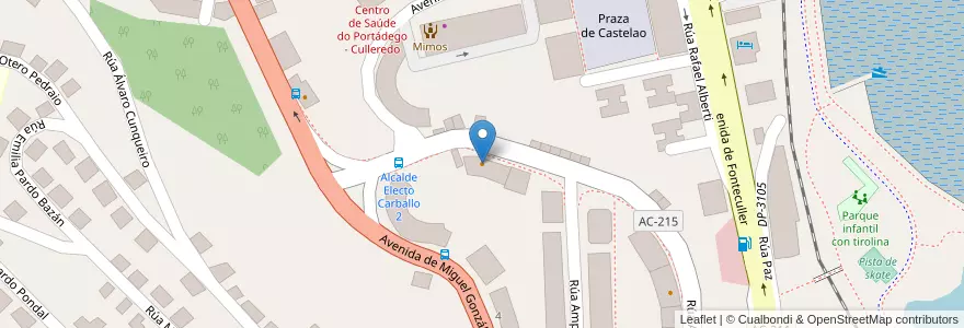 Mapa de ubicacion de Pizza Tutto en Espagne, Galice, A Corogne, La Corogne, Culleredo.