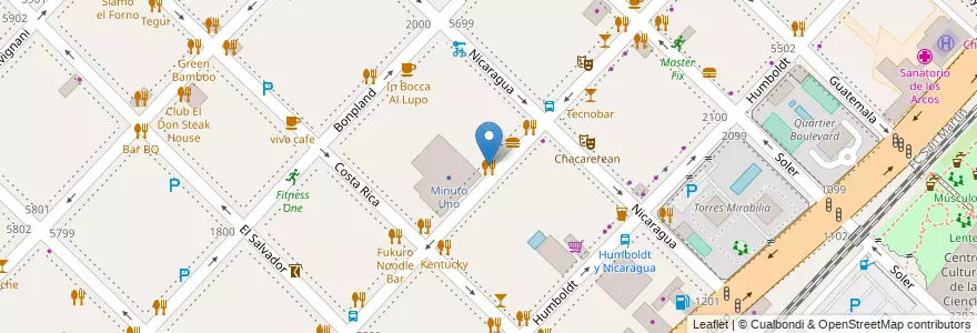 Mapa de ubicacion de Pizza Vegana Fitz Roy, Palermo en آرژانتین, Ciudad Autónoma De Buenos Aires, Buenos Aires.