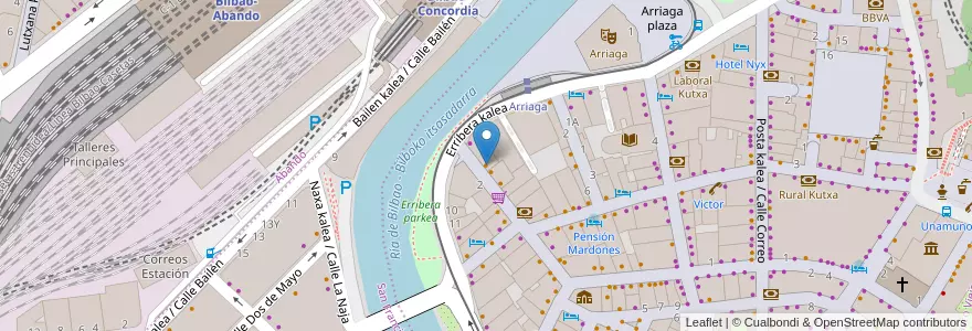 Mapa de ubicacion de Pizza Via en Spanje, Baskenland, Biskaje, Bilboaldea, Bilbao.