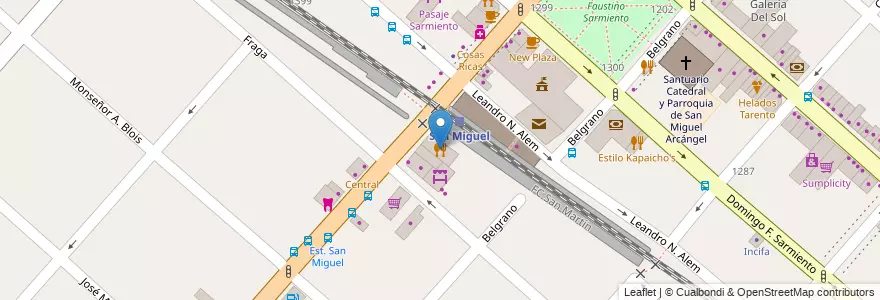 Mapa de ubicacion de Pizza Via en 阿根廷, 布宜诺斯艾利斯省, Partido De San Miguel, San Miguel.