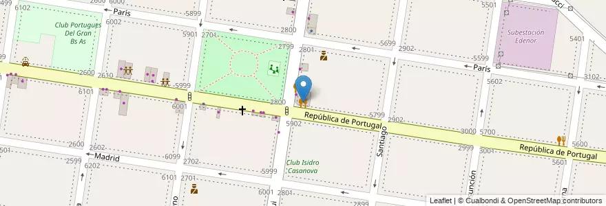 Mapa de ubicacion de Pizza Voialtri en アルゼンチン, ブエノスアイレス州, Partido De La Matanza, Isidro Casanova.