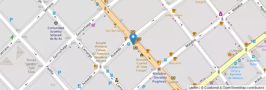 Mapa de ubicacion de PizzaCrespo, Villa Crespo en Arjantin, Ciudad Autónoma De Buenos Aires, Buenos Aires, Comuna 15.