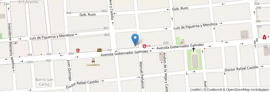 Mapa de ubicacion de Pizzada en アルゼンチン, カタマルカ州, Departamento Capital, Municipio De San Fernando Del Valle De Catamarca, San Fernando Del Valle De Catamarca.